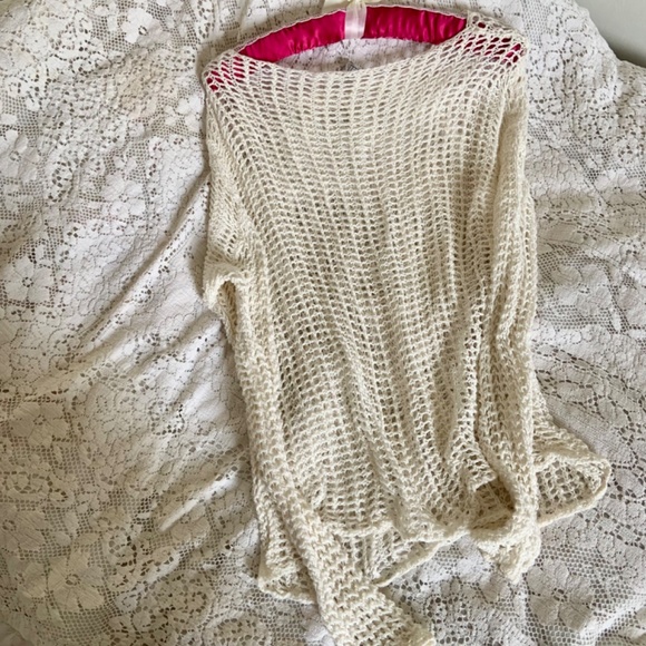 Vintage y2k Monoreno crochet mesh knit sweater top - Picture 2 of 4